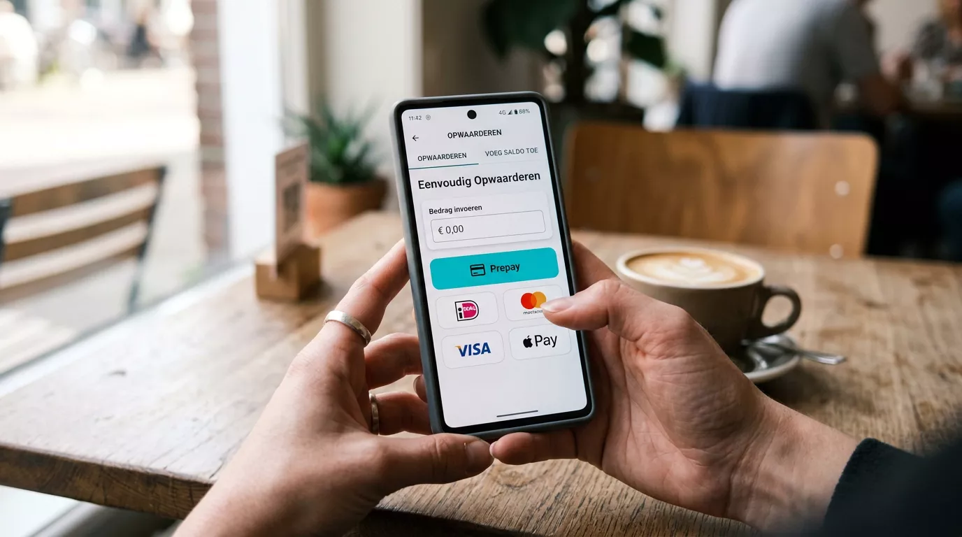 Smartphone met een Belgische bookmaker-app open op de betaalpagina met paysafecard als stortingsmethode